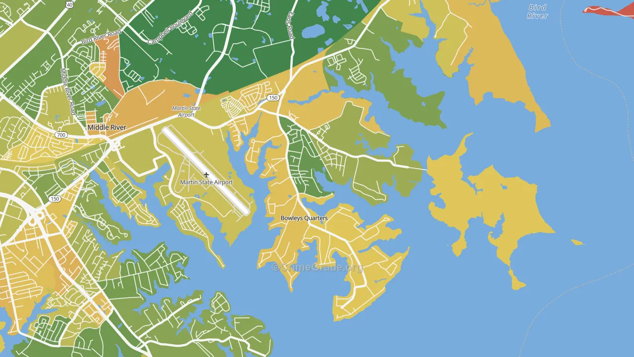 Bowleys Quarters, MD Map of Murder Rates