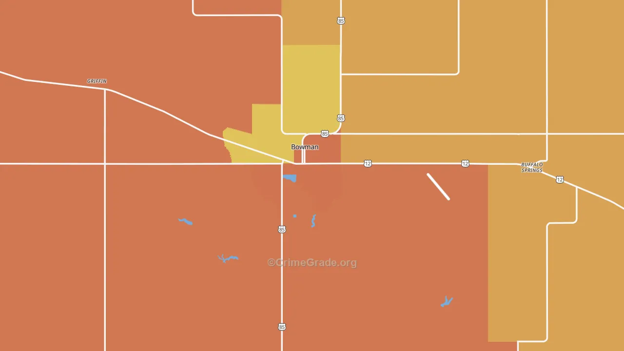 Bowman County, ND Map of Murder Rates