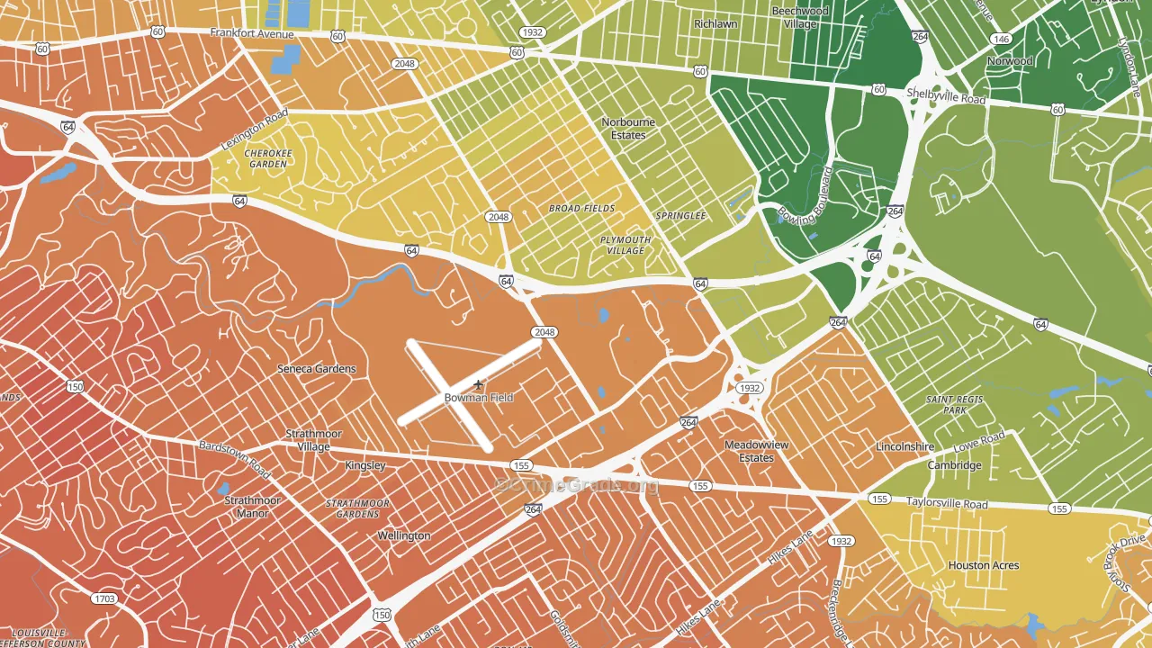 Bowman, Louisville, KY Map of Murder Rates