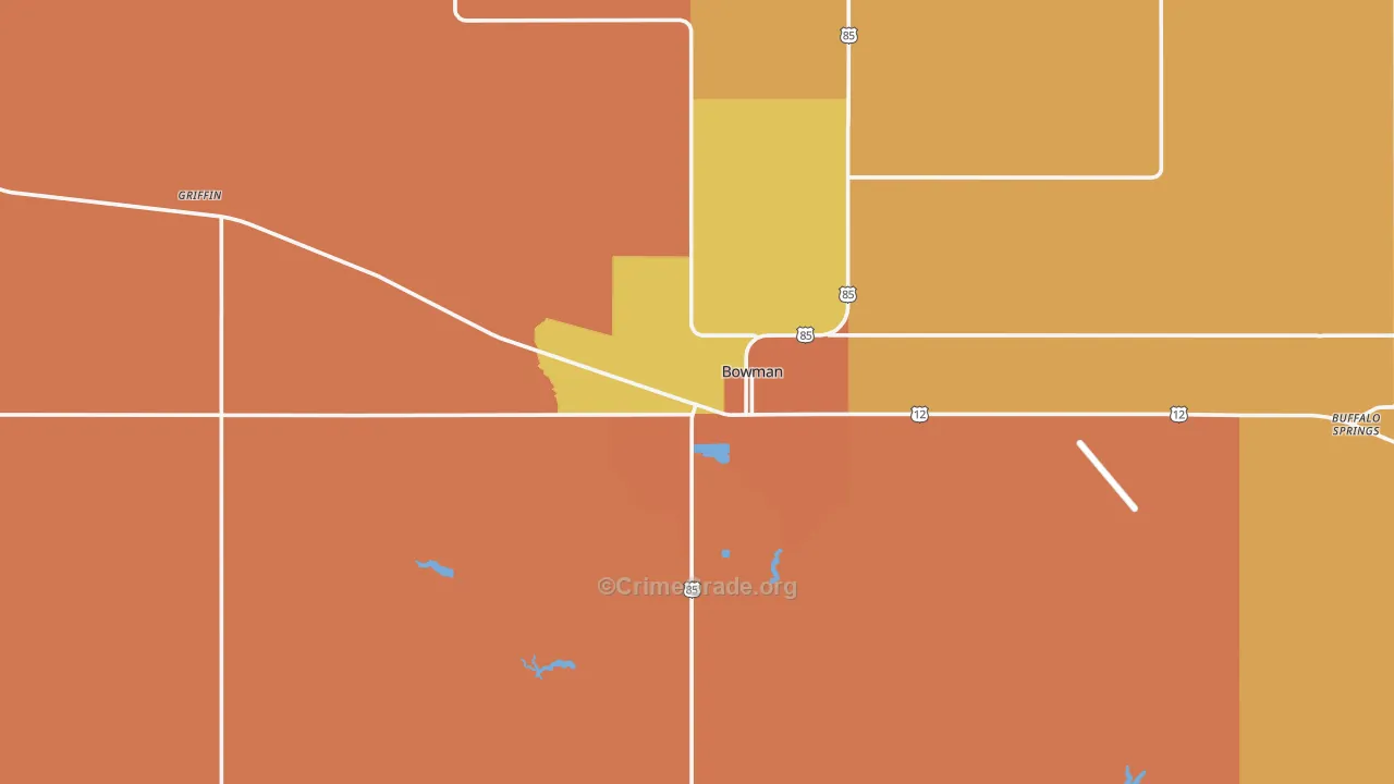 Bowman, ND Map of Murder Rates
