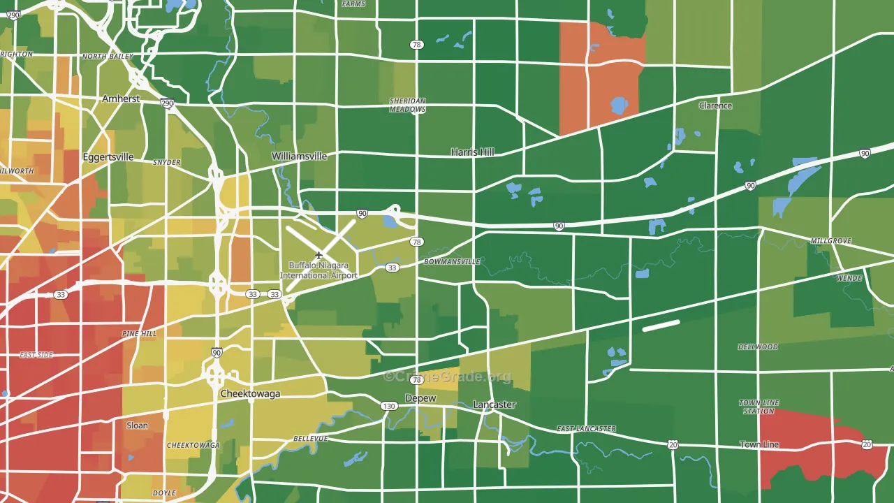 Bowmansville, NY Map of Murder Rates