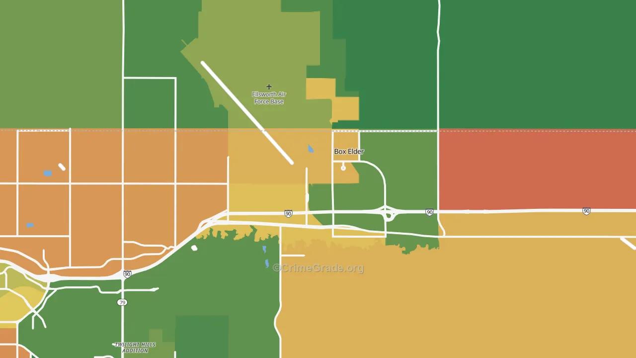 Box Elder, SD Map of Murder Rates