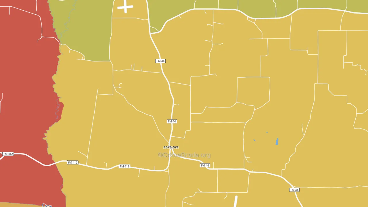 Boxelder, TX Map of Murder Rates