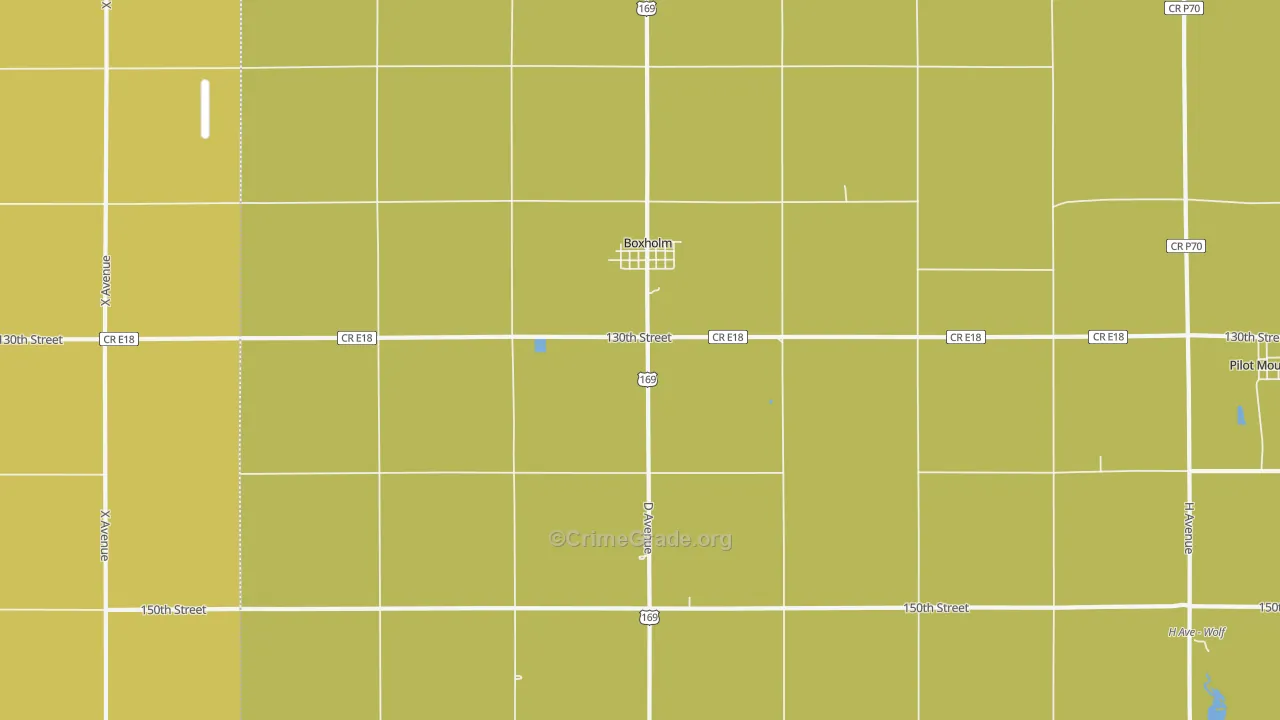 Boxholm, IA Map of Murder Rates