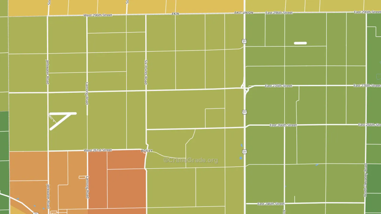 Boxley, IN Map of Murder Rates