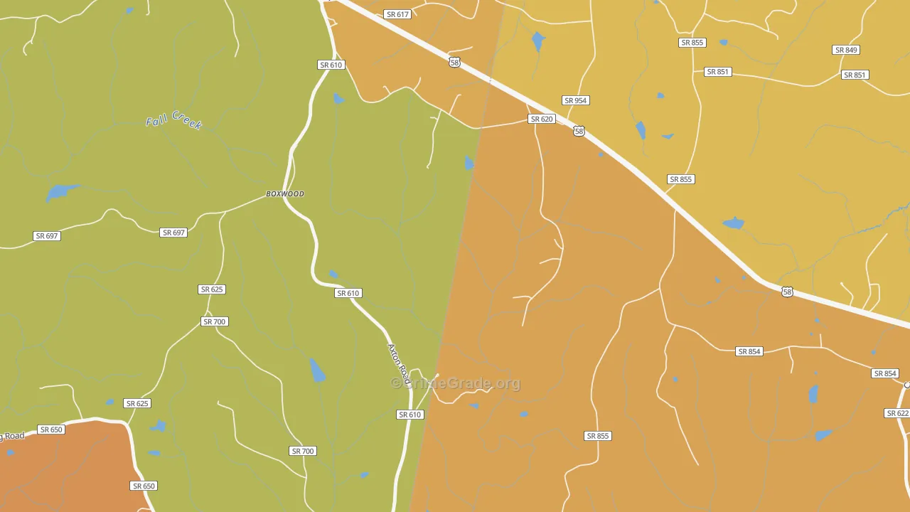 Boxwood, VA Map of Murder Rates