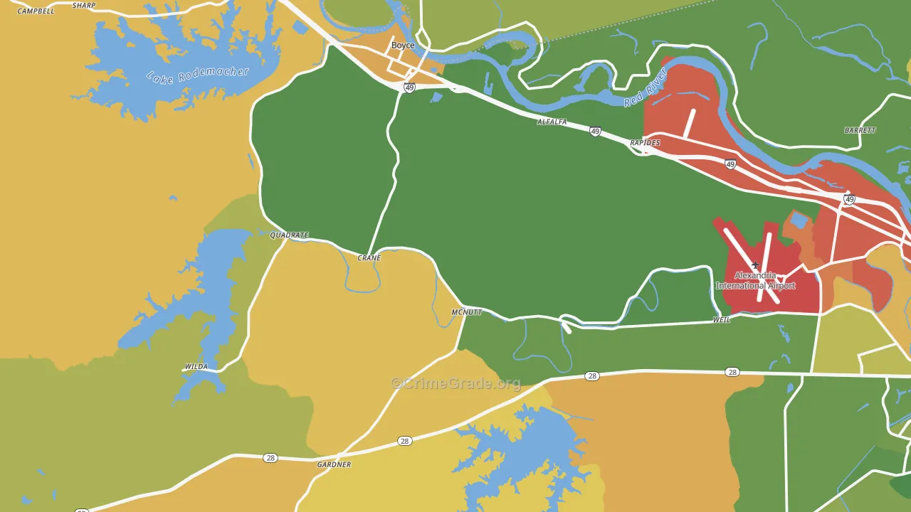 Boyce, LA Map of Murder Rates