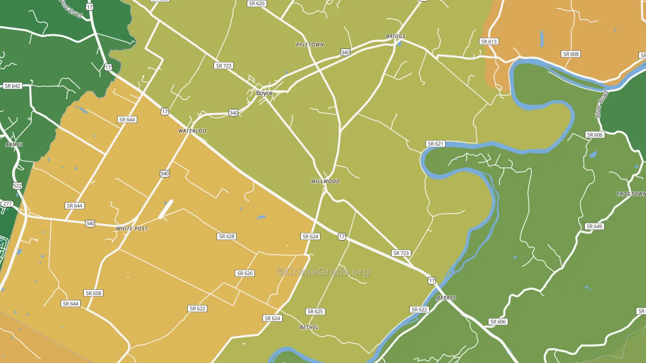 Boyce, VA Map of Murder Rates