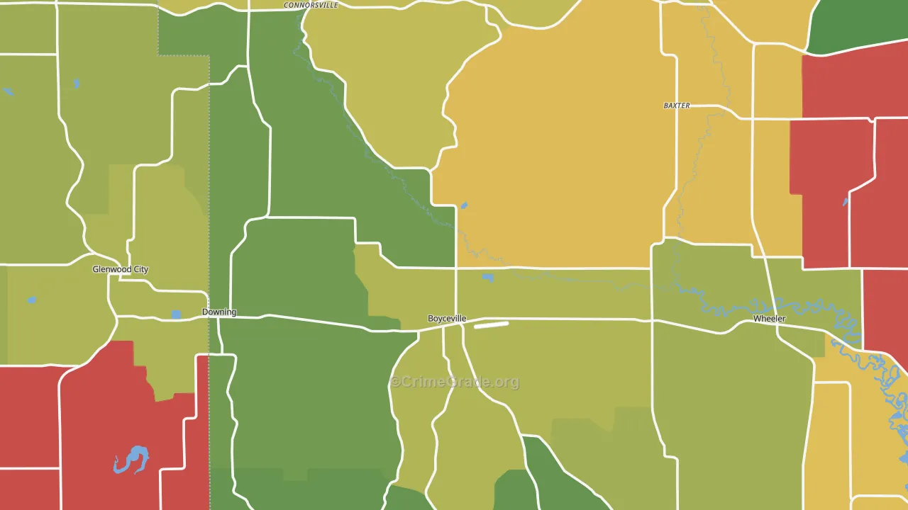 Boyceville, WI Map of Murder Rates