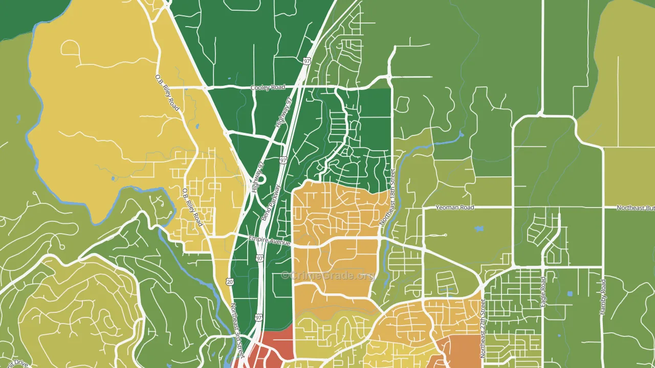 Boyd Acres, Bend, OR Map of Murder Rates