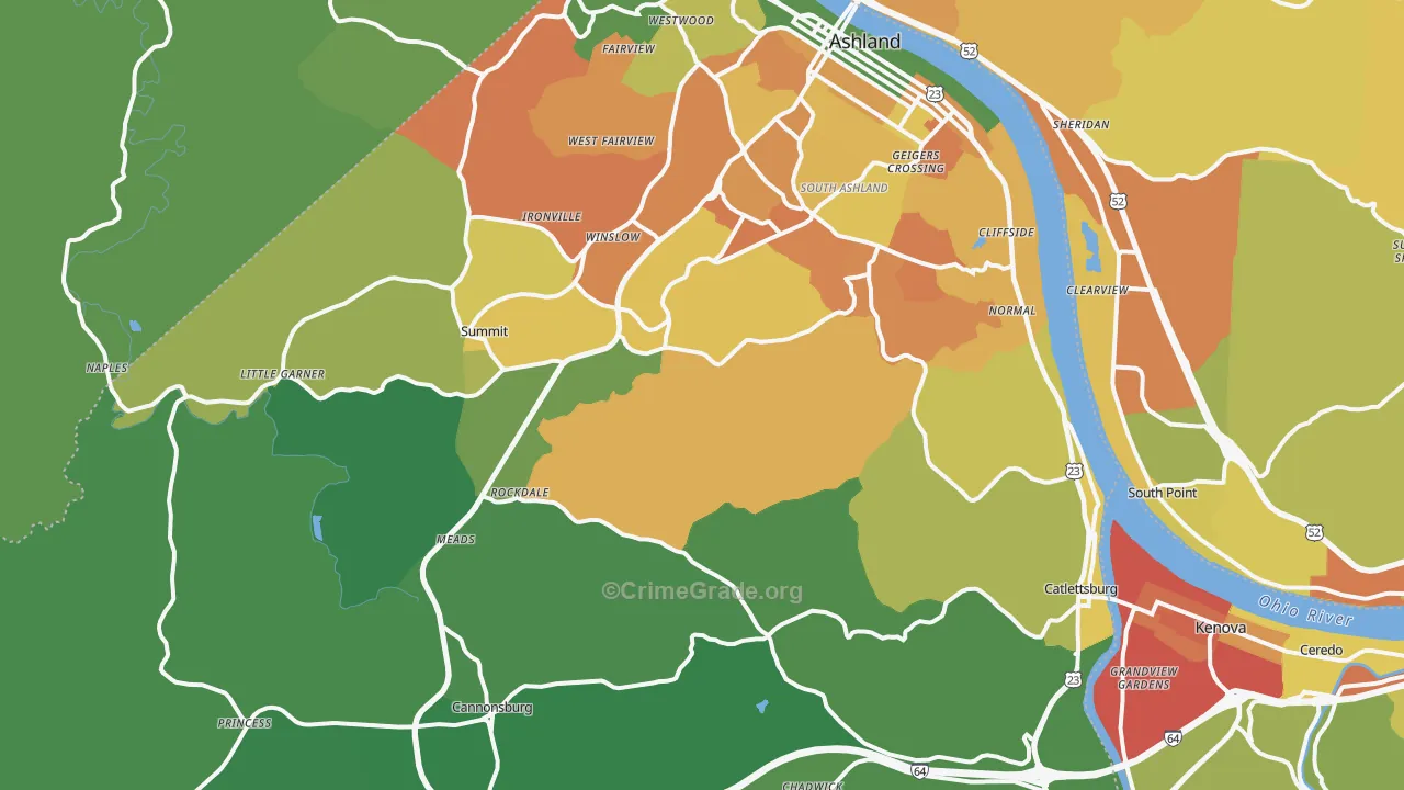 Boyd County, KY Map of Murder Rates