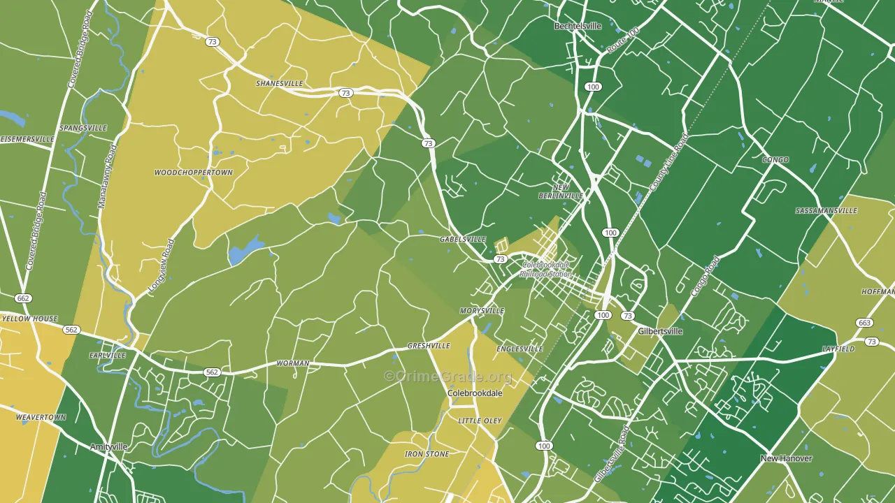 Boyertown, PA Map of Murder Rates