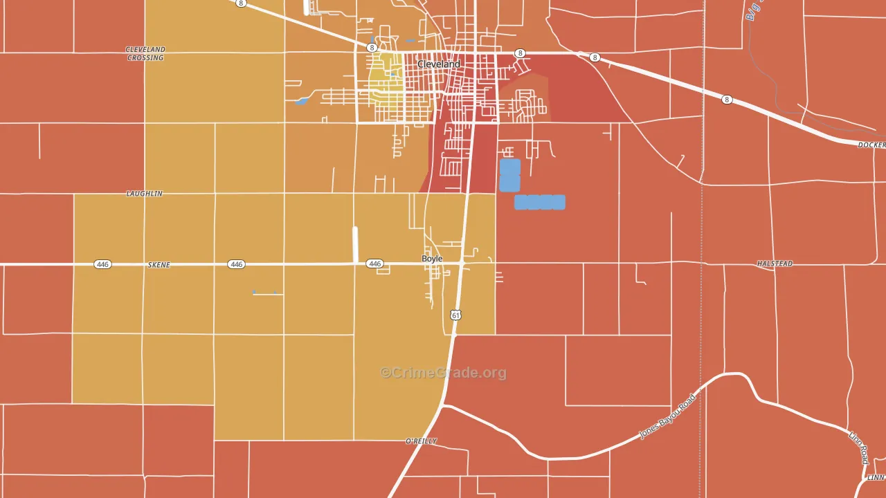 Boyle, MS Map of Murder Rates