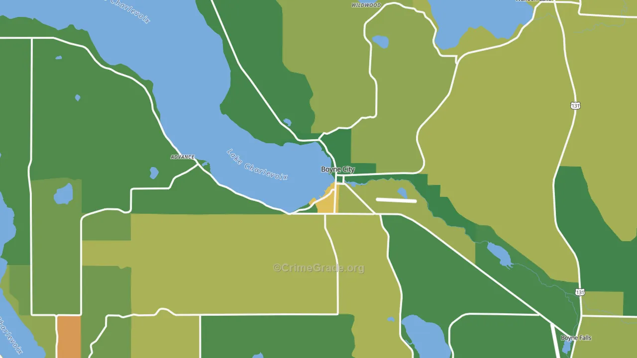 Boyne City, MI Map of Murder Rates