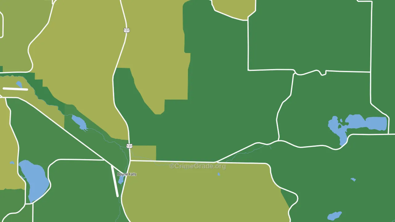 Boyne Falls, MI Map of Murder Rates