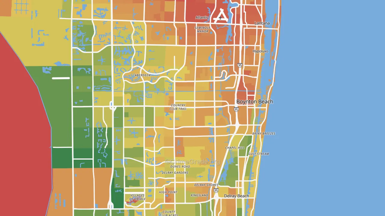Boynton Beach, FL Map of Murder Rates