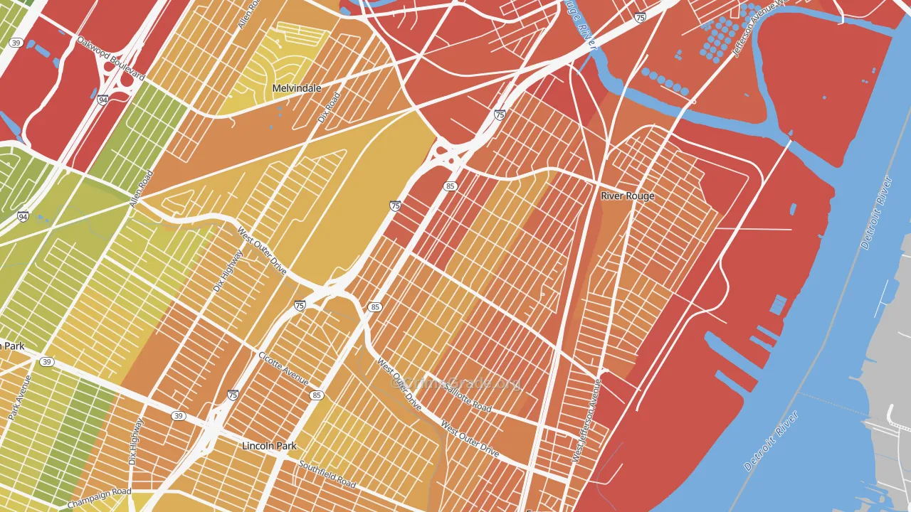 Boynton, Detroit, MI Map of Murder Rates