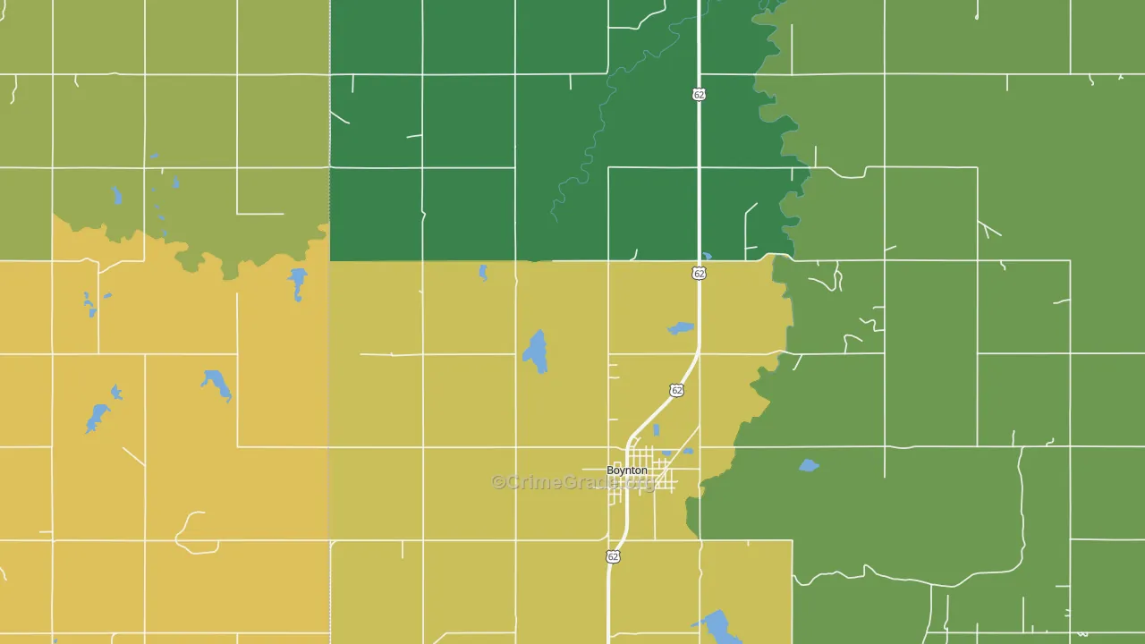 Boynton, OK Map of Murder Rates
