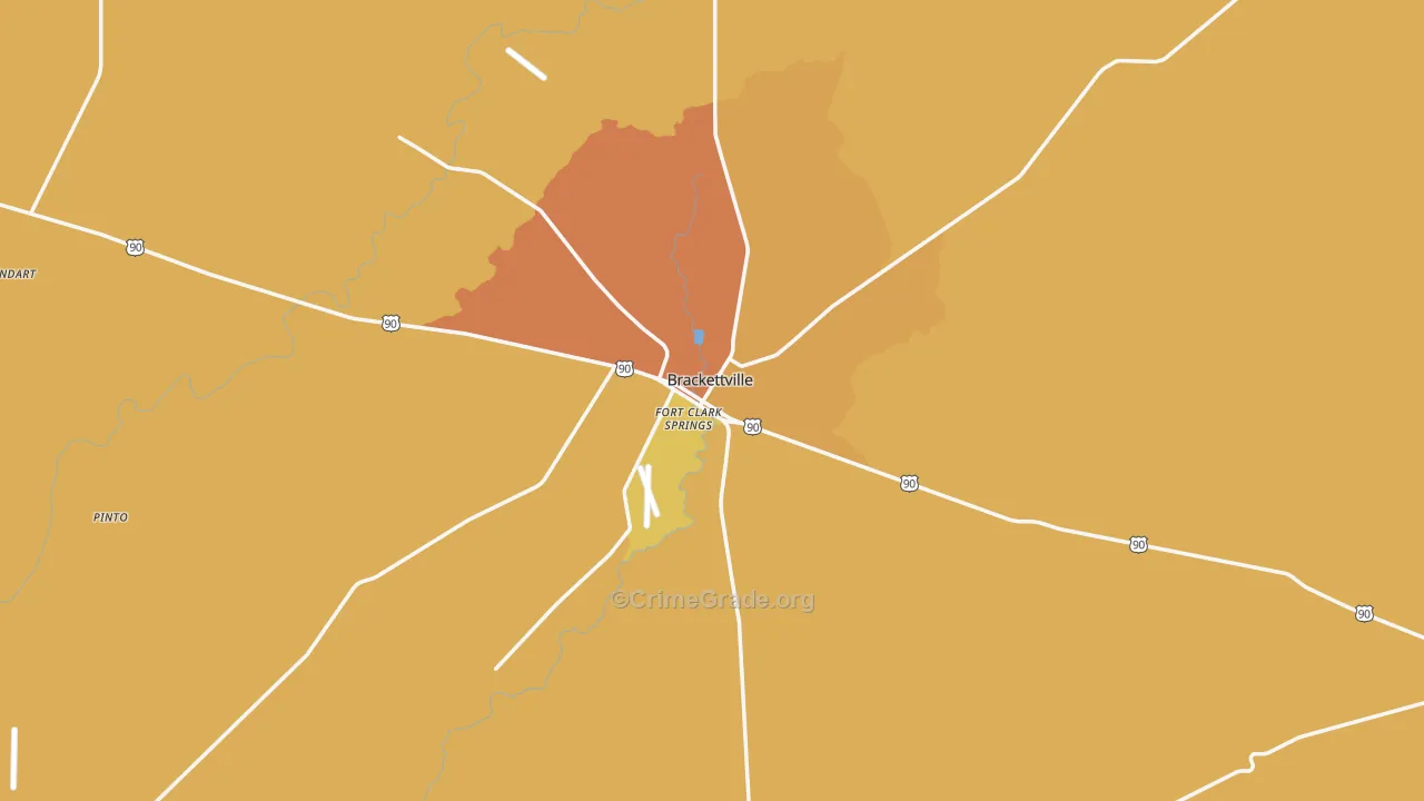 Brackettville, TX Map of Murder Rates