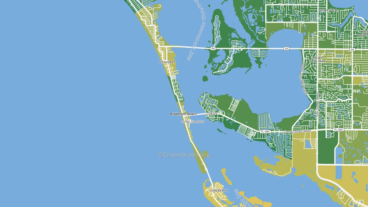 Bradenton Beach, FL Map of Murder Rates
