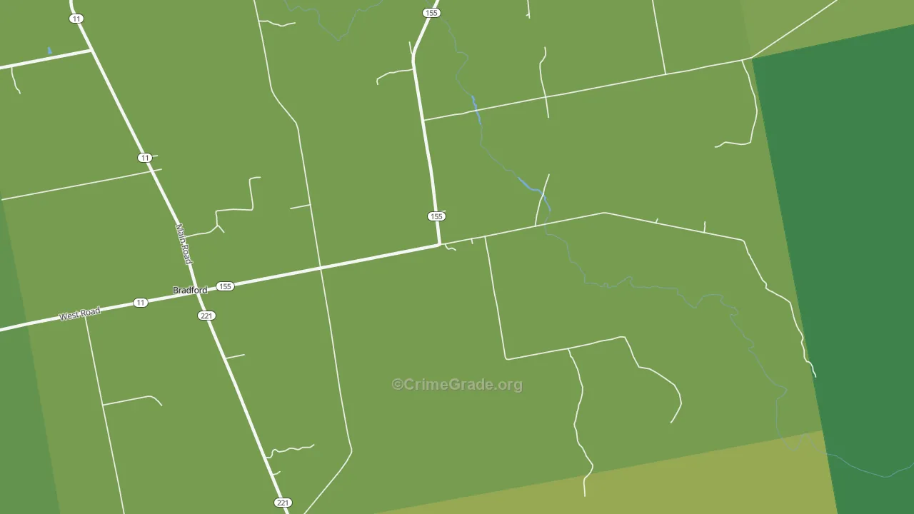 Bradford Center, ME Map of Murder Rates