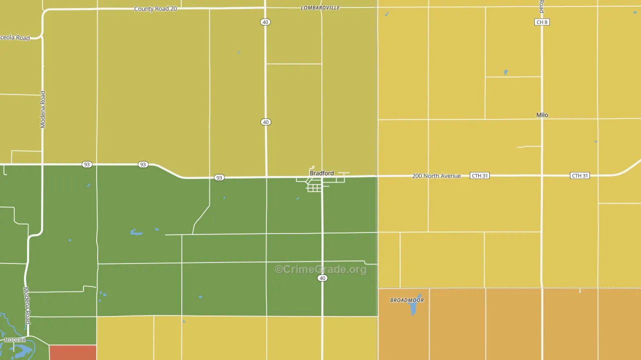 Bradford, IL Map of Murder Rates