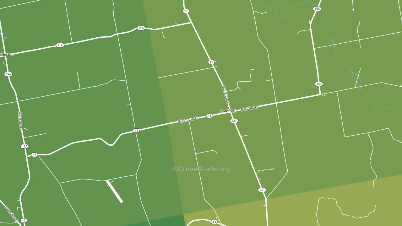 Bradford, ME Map of Murder Rates