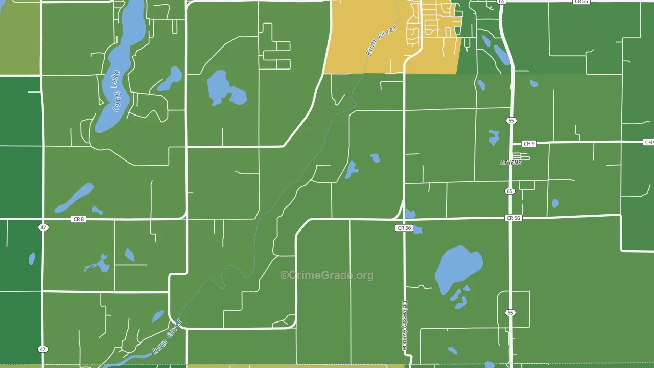 Bradford, MN Map of Murder Rates