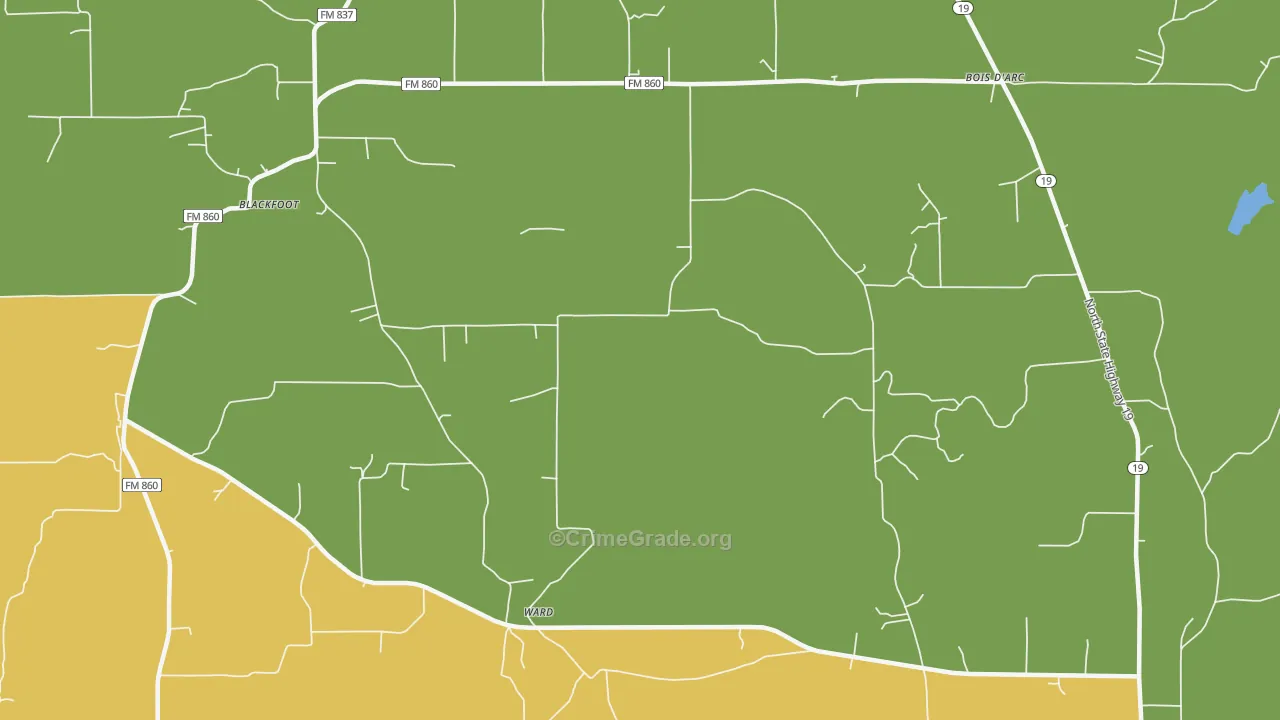 Bradford, TX Map of Murder Rates