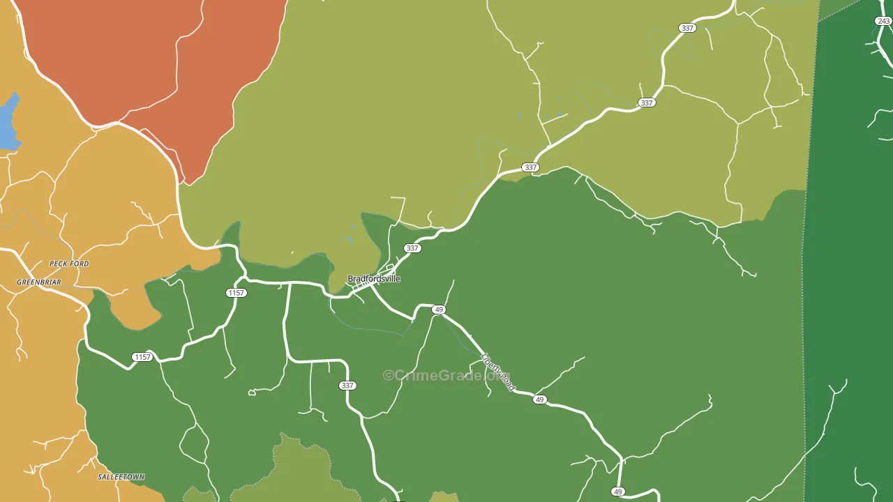 Bradfordsville, KY Map of Murder Rates