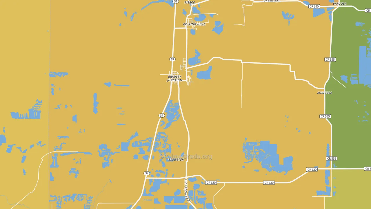 Bradley, FL Map of Murder Rates