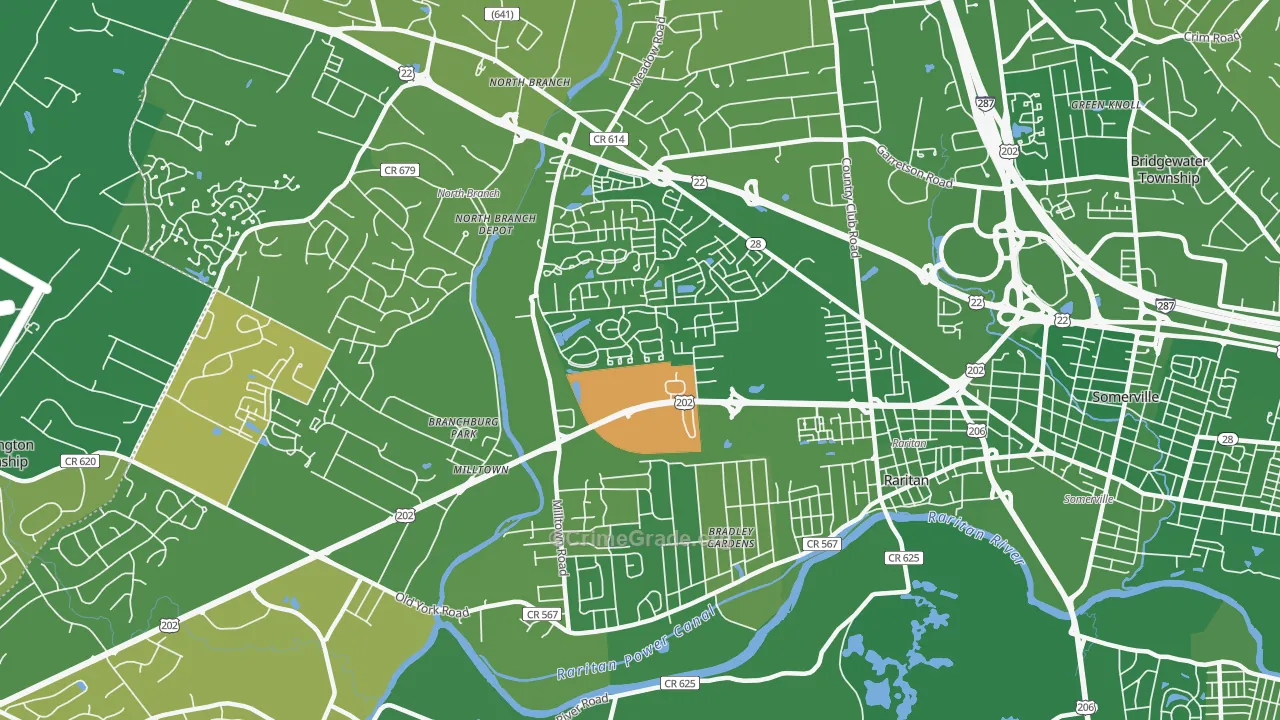 Bradley Gardens, NJ Map of Murder Rates