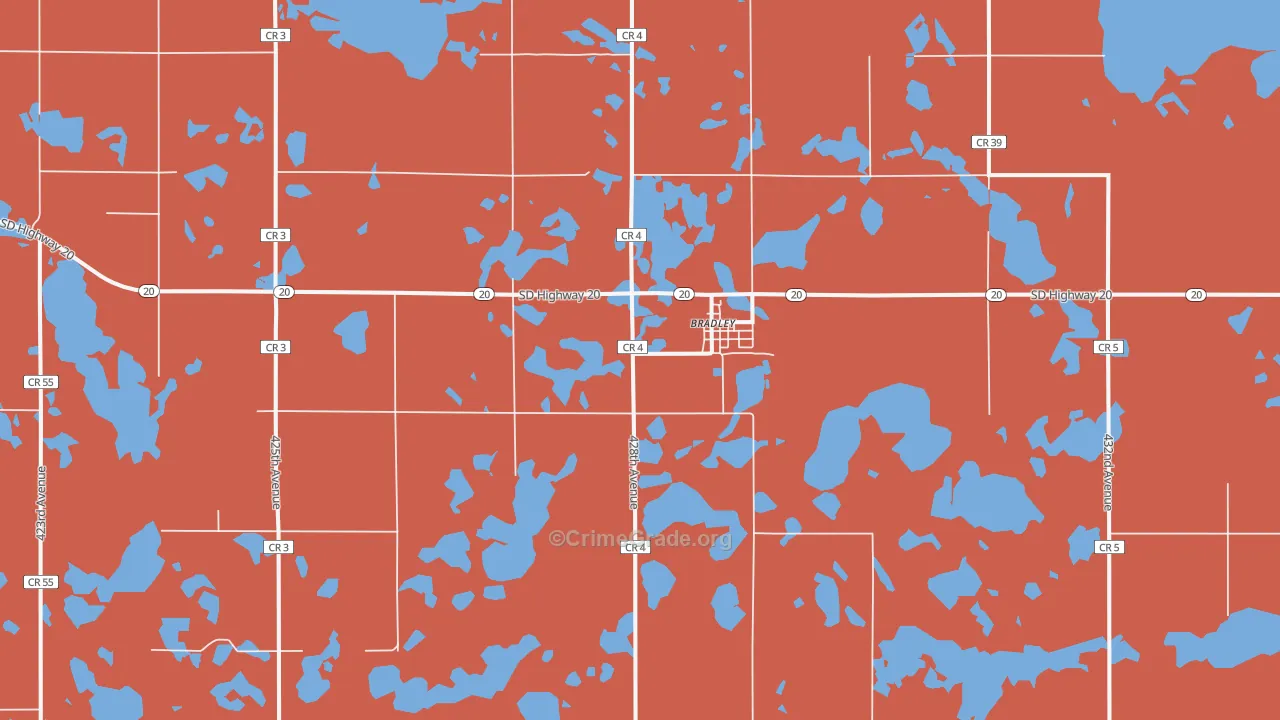 Bradley, SD Map of Murder Rates