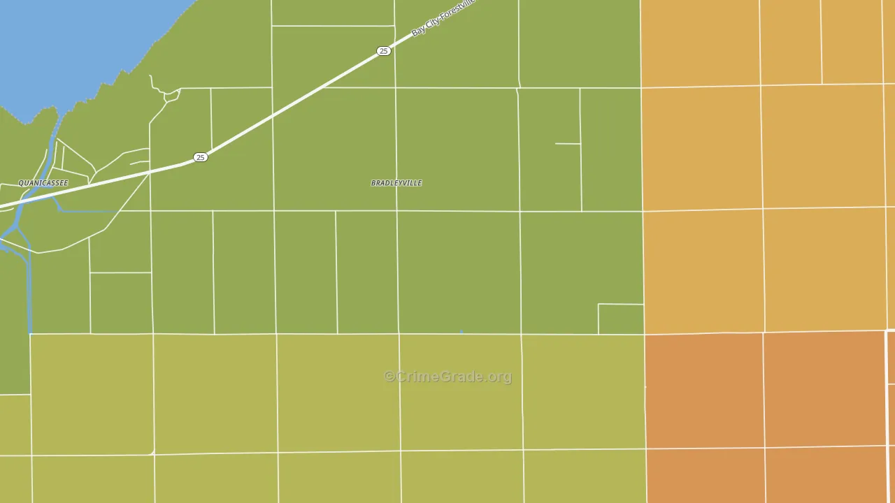 Bradleyville, MI Map of Murder Rates