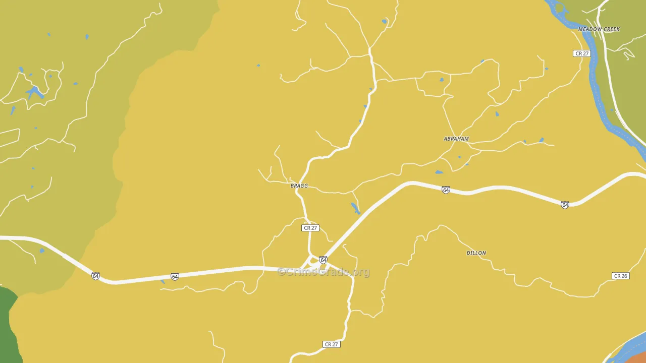 Bragg, WV Map of Murder Rates