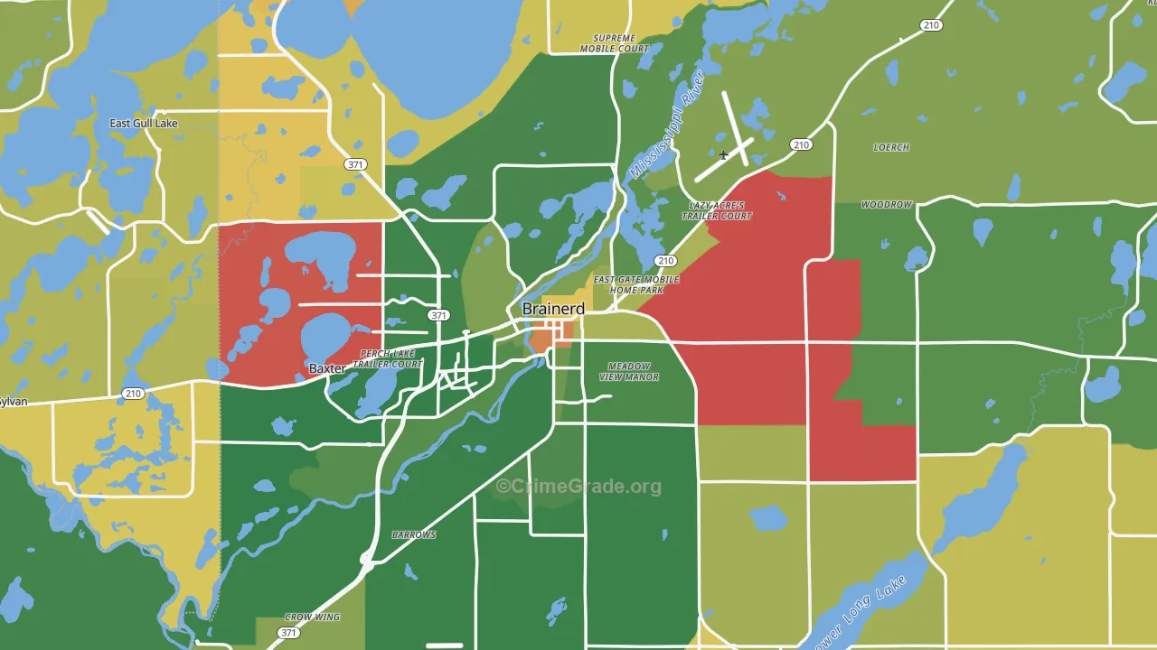 Brainerd, MN Map of Murder Rates