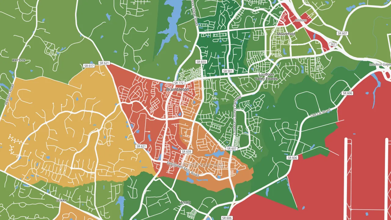 Brambleton, VA Map of Murder Rates