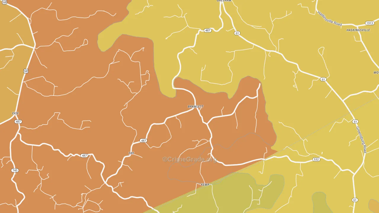Bramlett, KY Map of Murder Rates