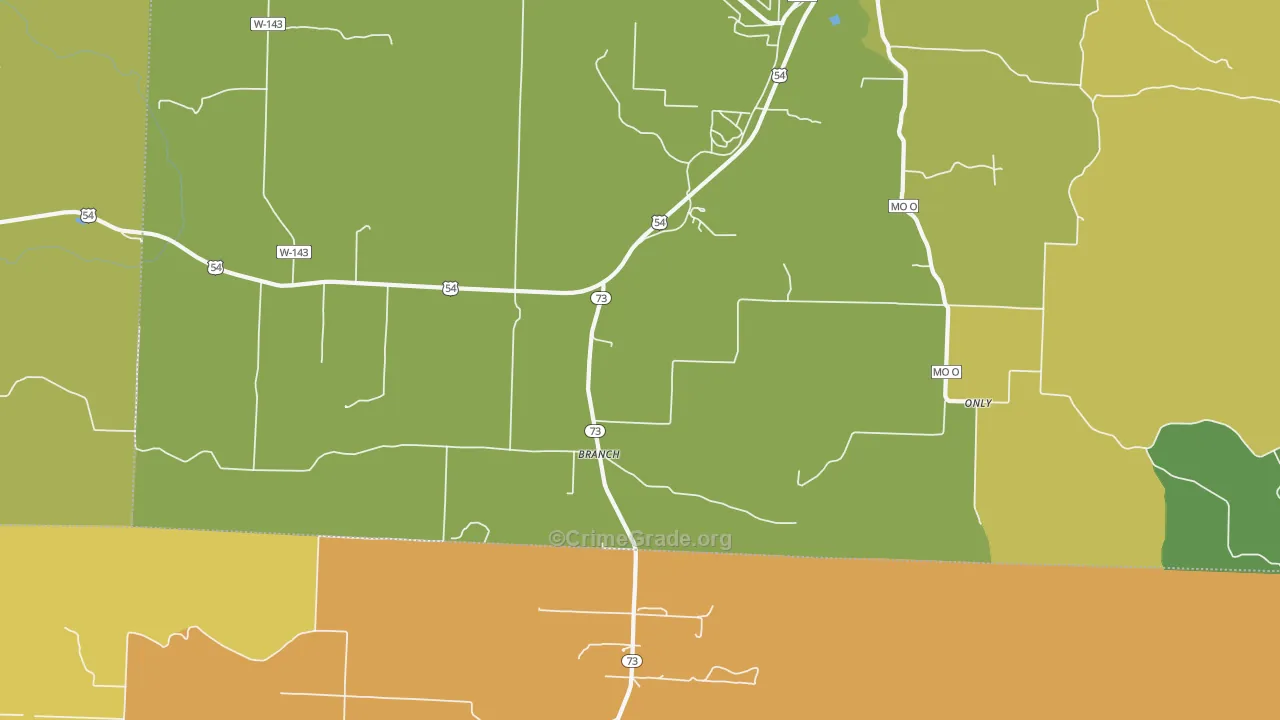 Branch, MO Map of Murder Rates
