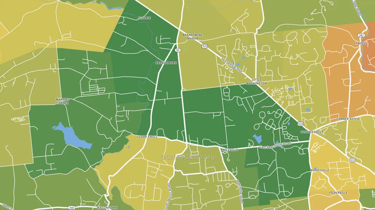 Brandamore, PA Map of Murder Rates