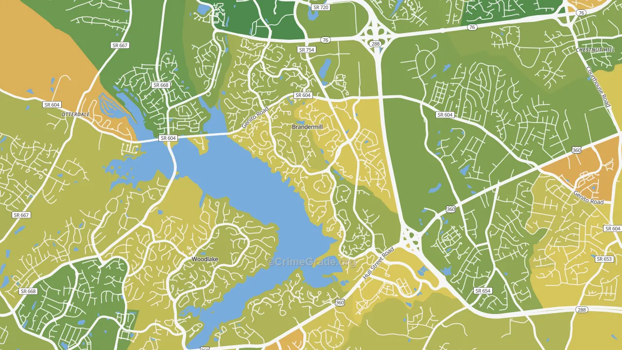 Brandermill, VA Map of Murder Rates