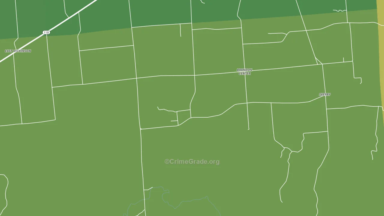Brandon Center, NY Map of Murder Rates