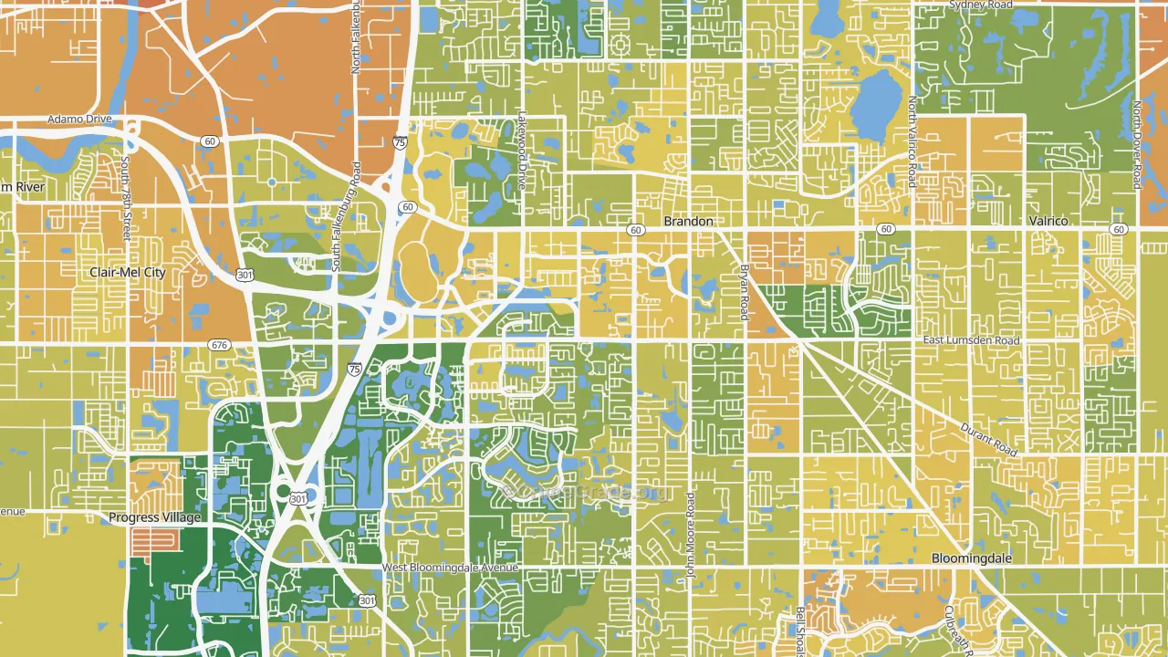 Brandon, FL Map of Murder Rates