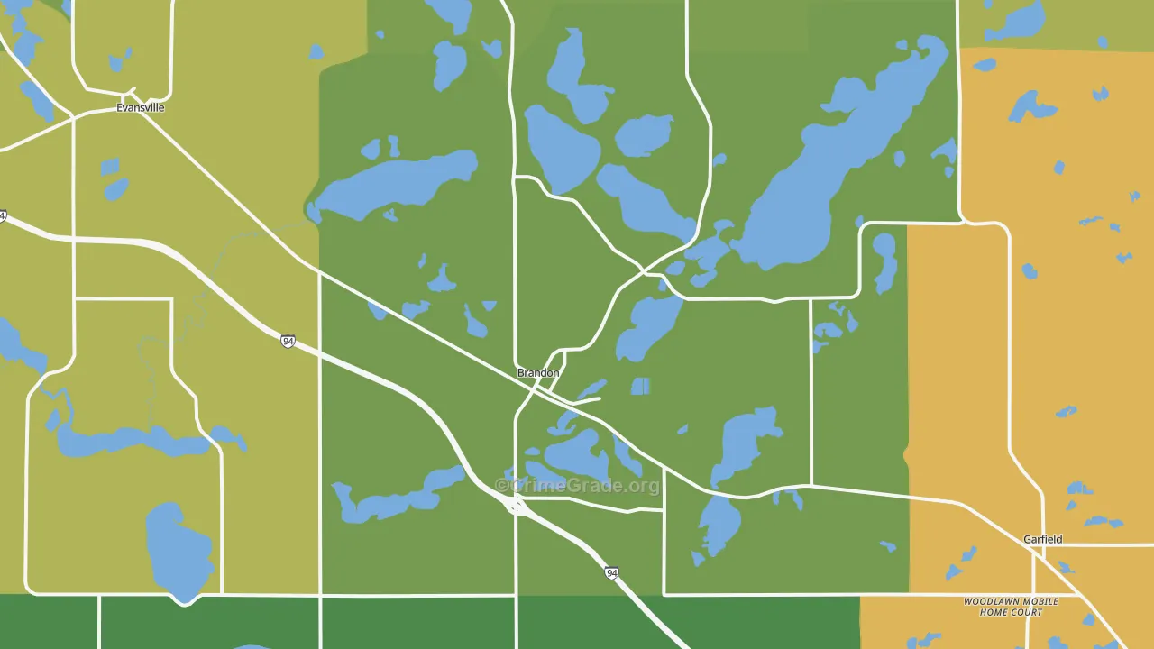 Brandon, MN Map of Murder Rates