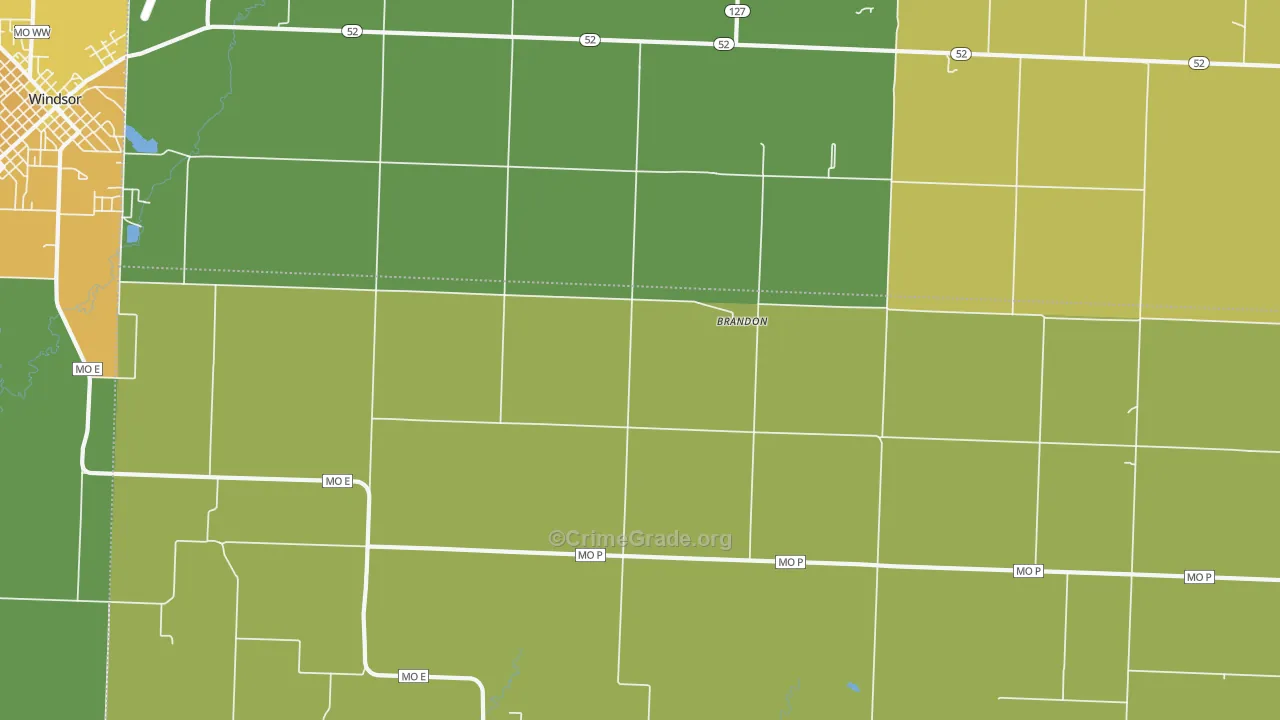 Brandon, MO Map of Murder Rates