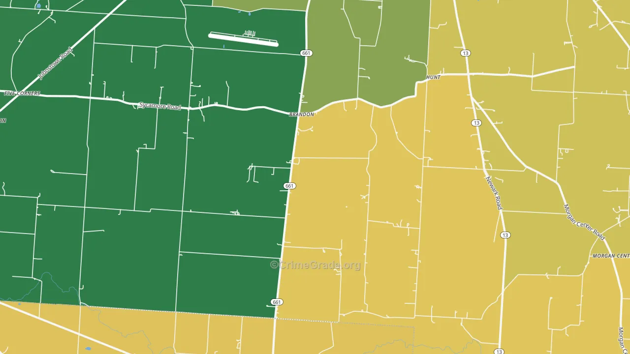 Brandon, OH Map of Murder Rates