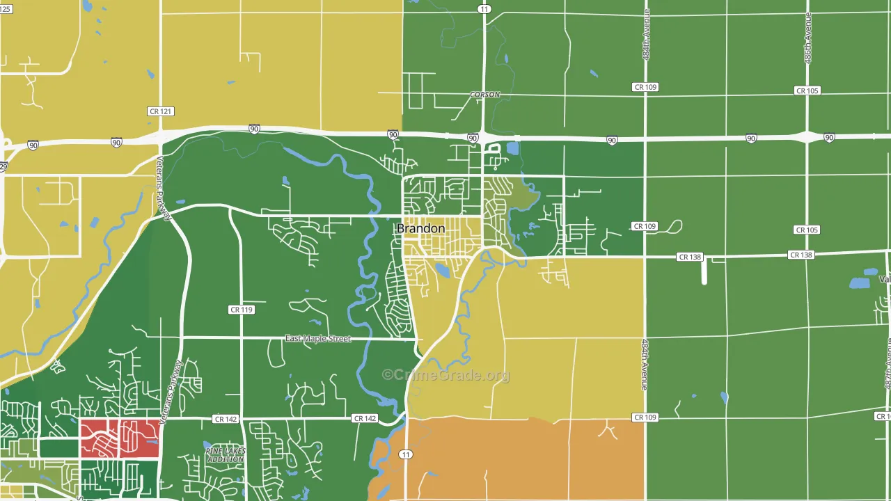 Brandon, SD Map of Murder Rates