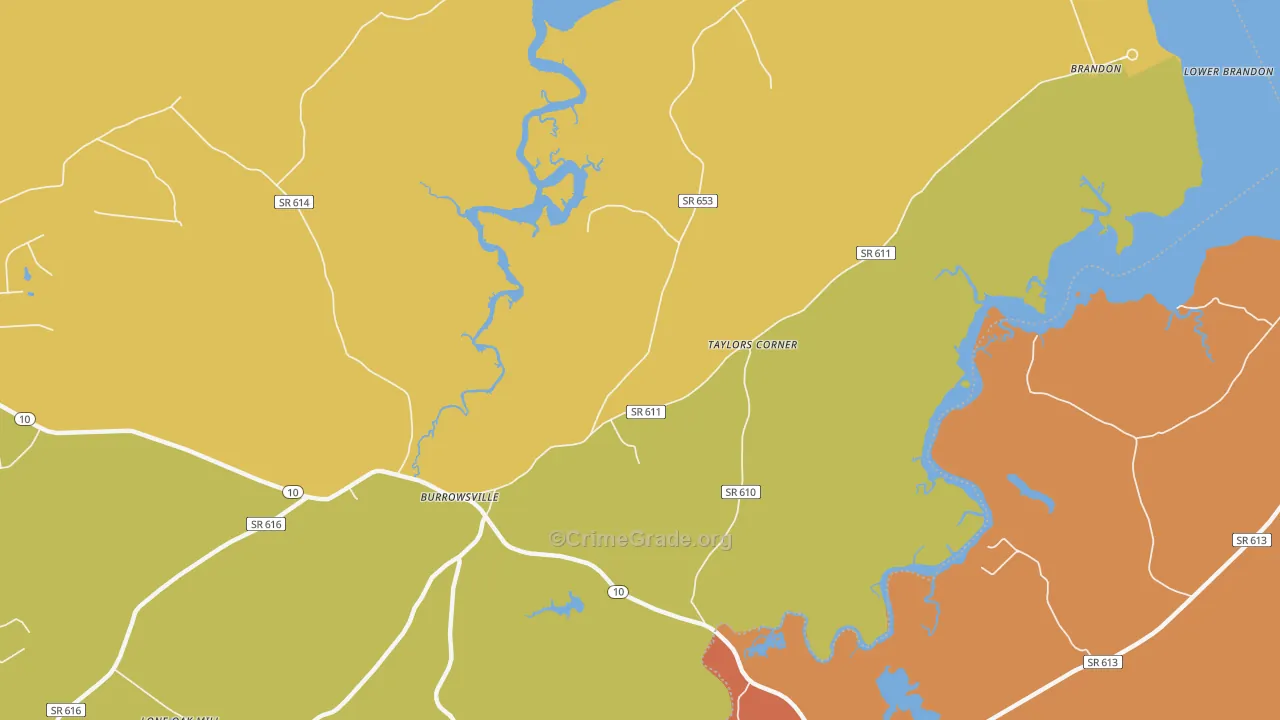 Brandon, VA Map of Murder Rates