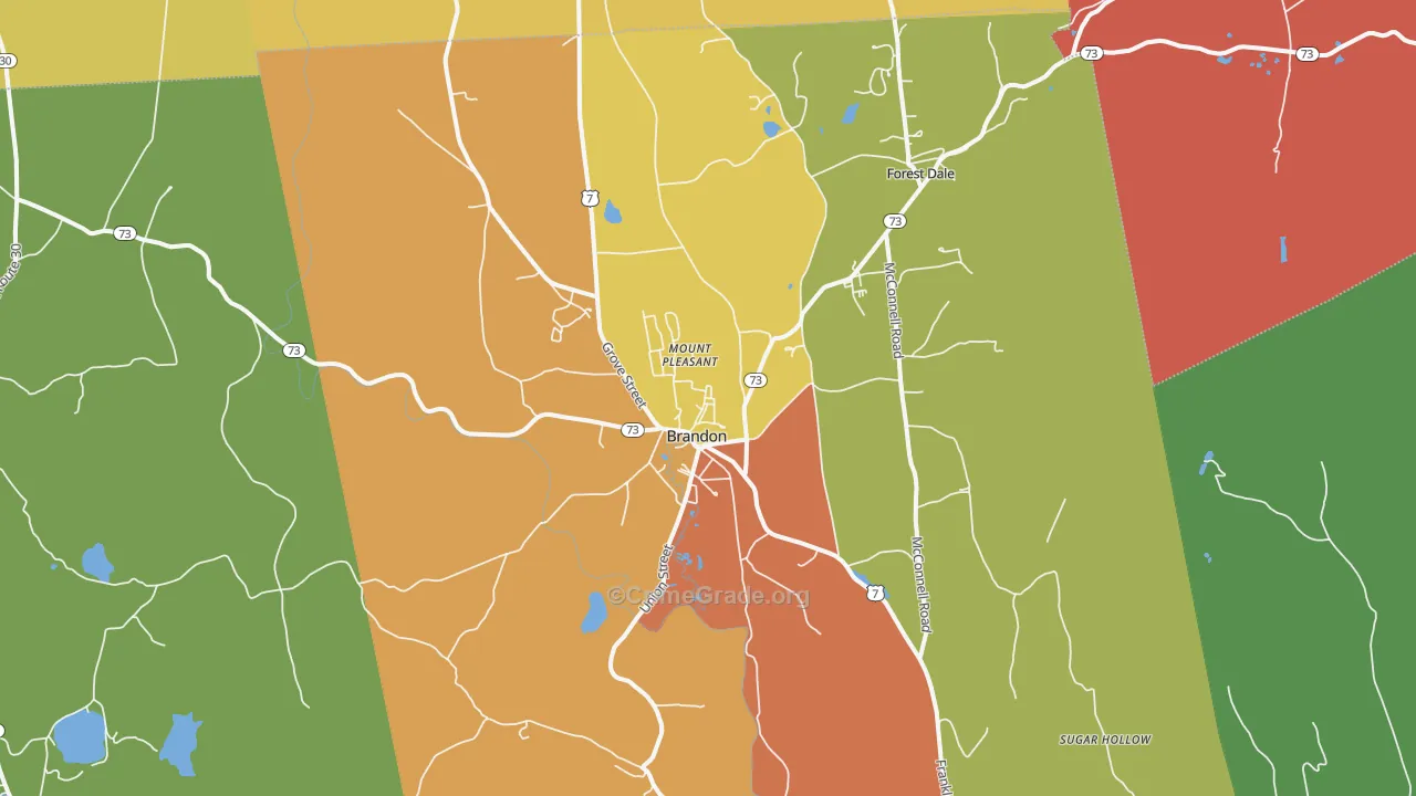 Brandon, VT Map of Murder Rates