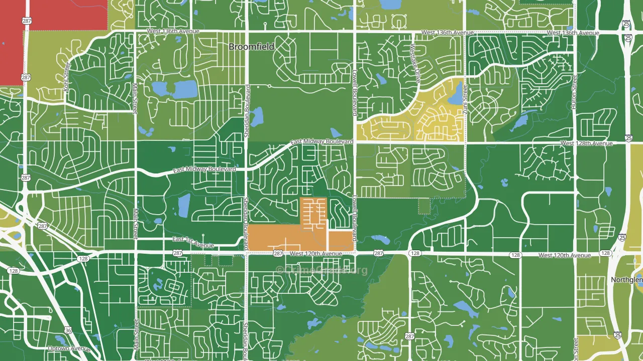 Brandywine, Broomfield, CO Map of Murder Rates